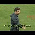 Gallardo arengando en la práctica.