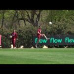 (VIDEO) ¡Directo al pie! 🎯 [Pase largo y control de pelota en el entrenamiento de River]